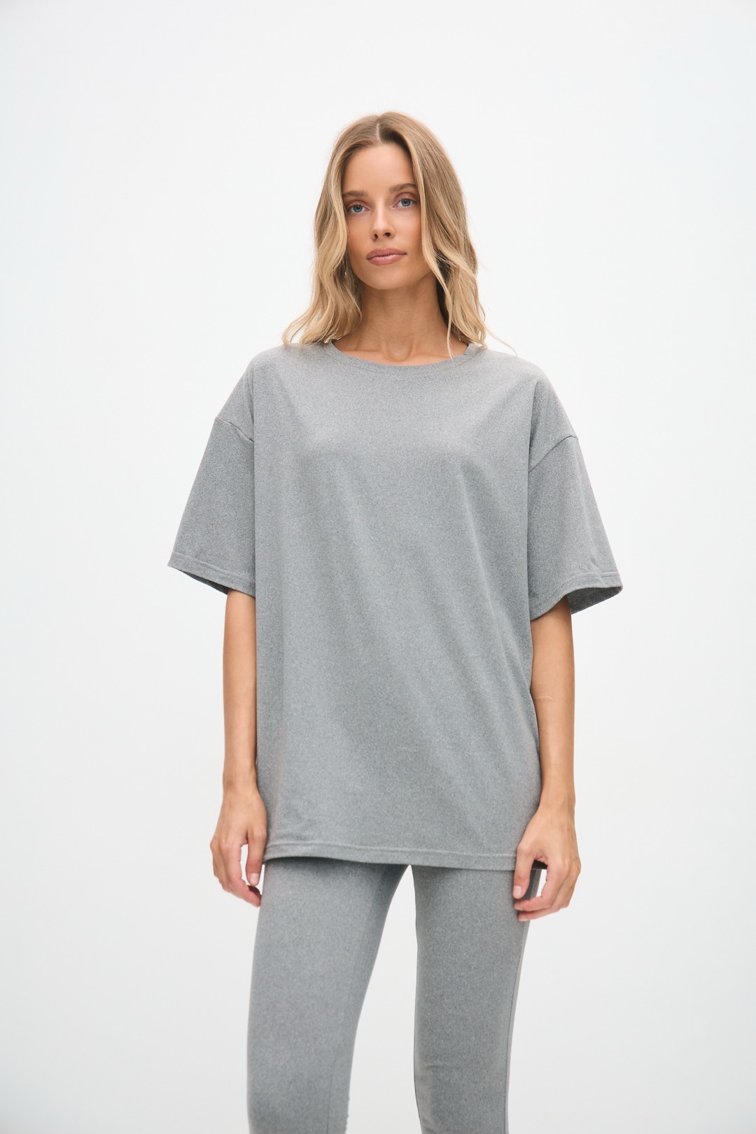 Футболка oversize, серая